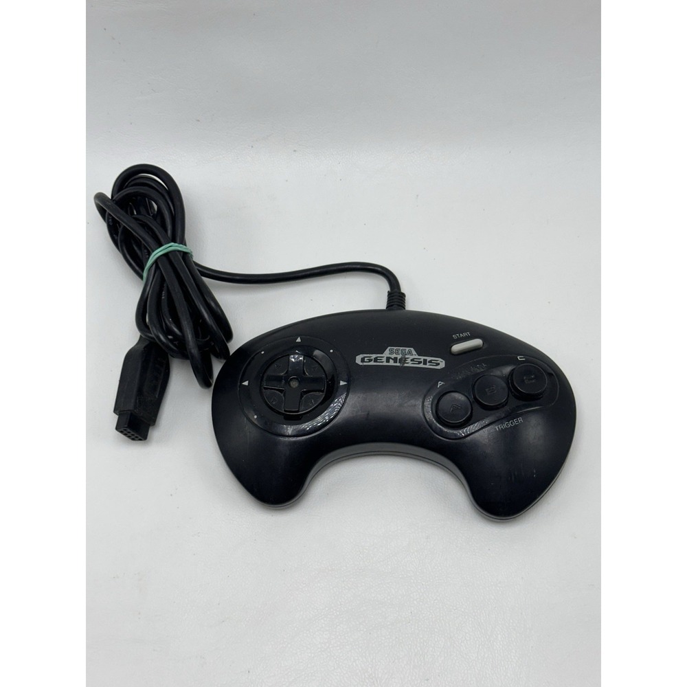 Sega Genesis Controller Model 1650 3-Button OEM Original Black Tested & Working
